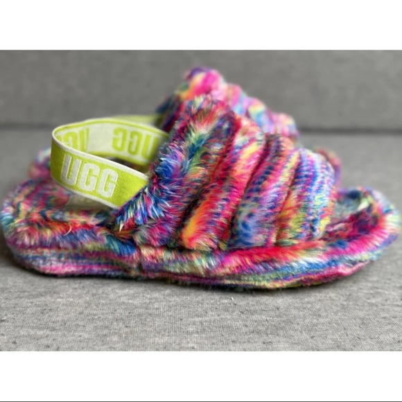 UGG Shoes - UGG Fluff Yeah Pixelate Slippers Women's Size 8 Multicolor Casual Comfort Slide